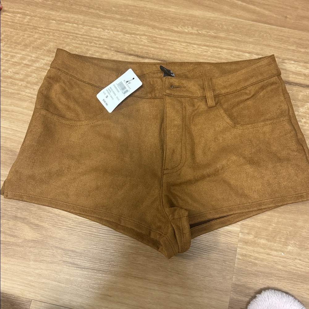Brown Suede Micro Shorts NWT